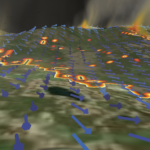 Visualization of east troublesome fire from grand lake in VAPOR